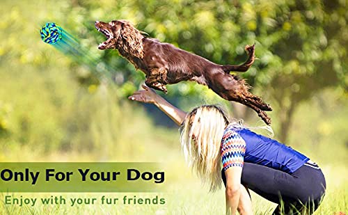 BLACKDOG Toys for Puppies Chewable Rope Teething Playing Interactive Toys Two Knot Rope Toys Cotton Rope Ball Colourful Rainbow Ball Aggressive Puppies Toys 4 in 1 Combo (Buy One Get one Chew Bone) 2