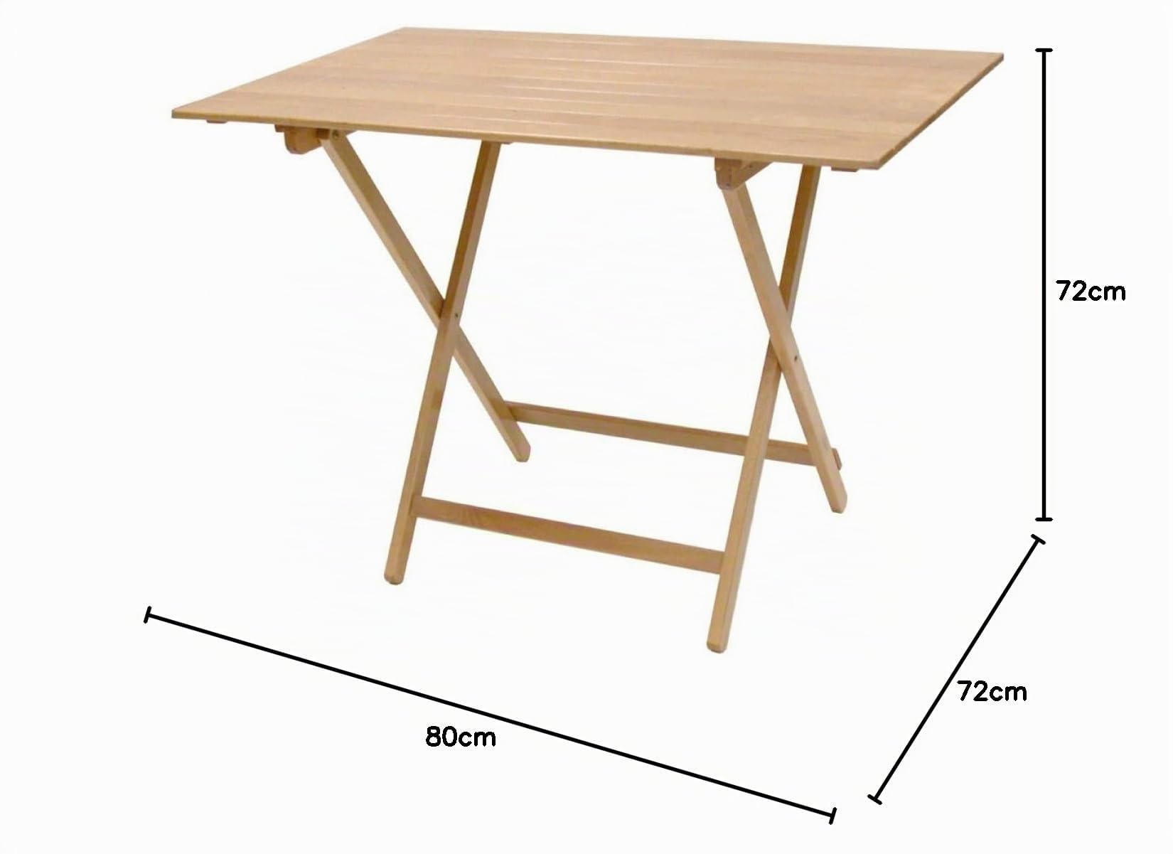 Tomaino - Table Pliante en Bois, Petite Table Pliante Solide et Résistante, 60 x 80 cm, Table Balcon Pliable Économisant de l'espace, Utilisation Polyvalente