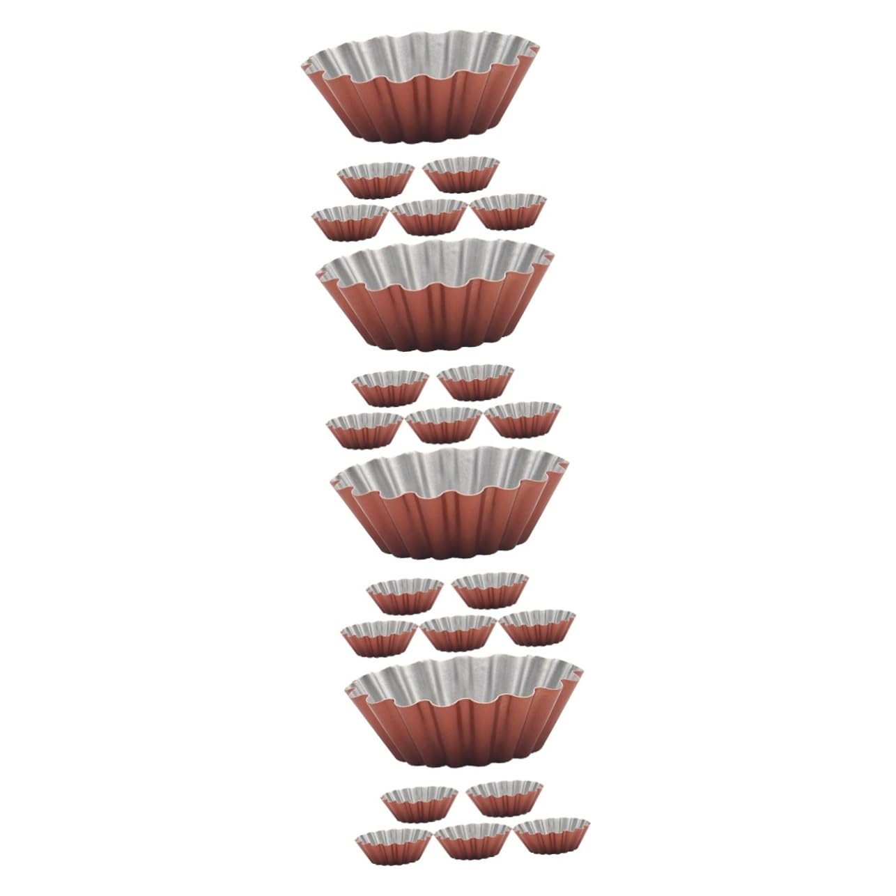 Cabilock 4 Juegos Molde Redondo Para Tarta De Huevo Taza De Muffin De Tarta Molde Para Tarta De Huevo Conveniente Molde De Budín - Moldes Para Tarta Brown Acero De Alto Carbono 6 Piezas * 4