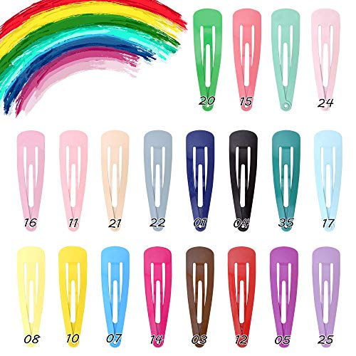 Image of MAYCREATE 40 Pcs Metal Snap Hair Clips, 2 Inch Assorted Colors for Girls