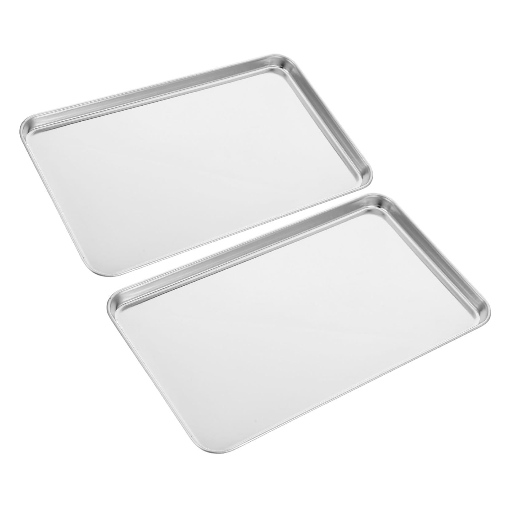 Toyvian Lot De 2 Plateaux De Cuisson En Acier Inoxydable Plateau Inox Rectangulaire 10.43X5.98X0.47In Pour Four Barbecue Égouttage D’Huile Et D’Eau Cuisine Et Pâtisserie