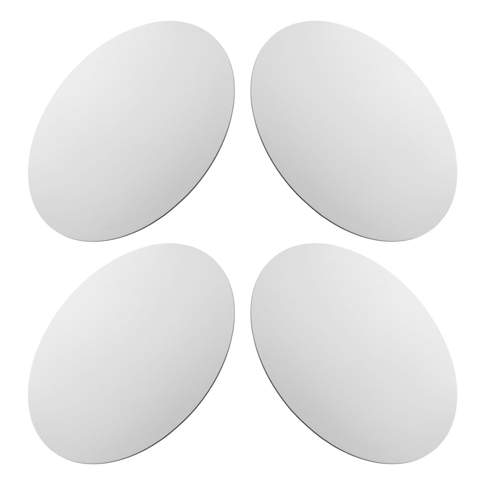 Zerodeko Toiles Rondes Blanches Matériel Ferme et Facile à Nettoyer en Toile Tendue Lot de 4 pour Peinture pour Apprentissage et Pratique Artistique
