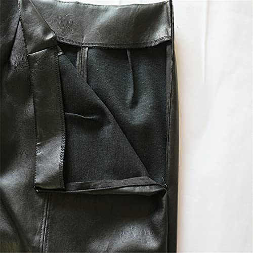 Dames hoge taille sexy midi PU lederen rok split wrap kunstleer rok knielange potloodrok - Image 7