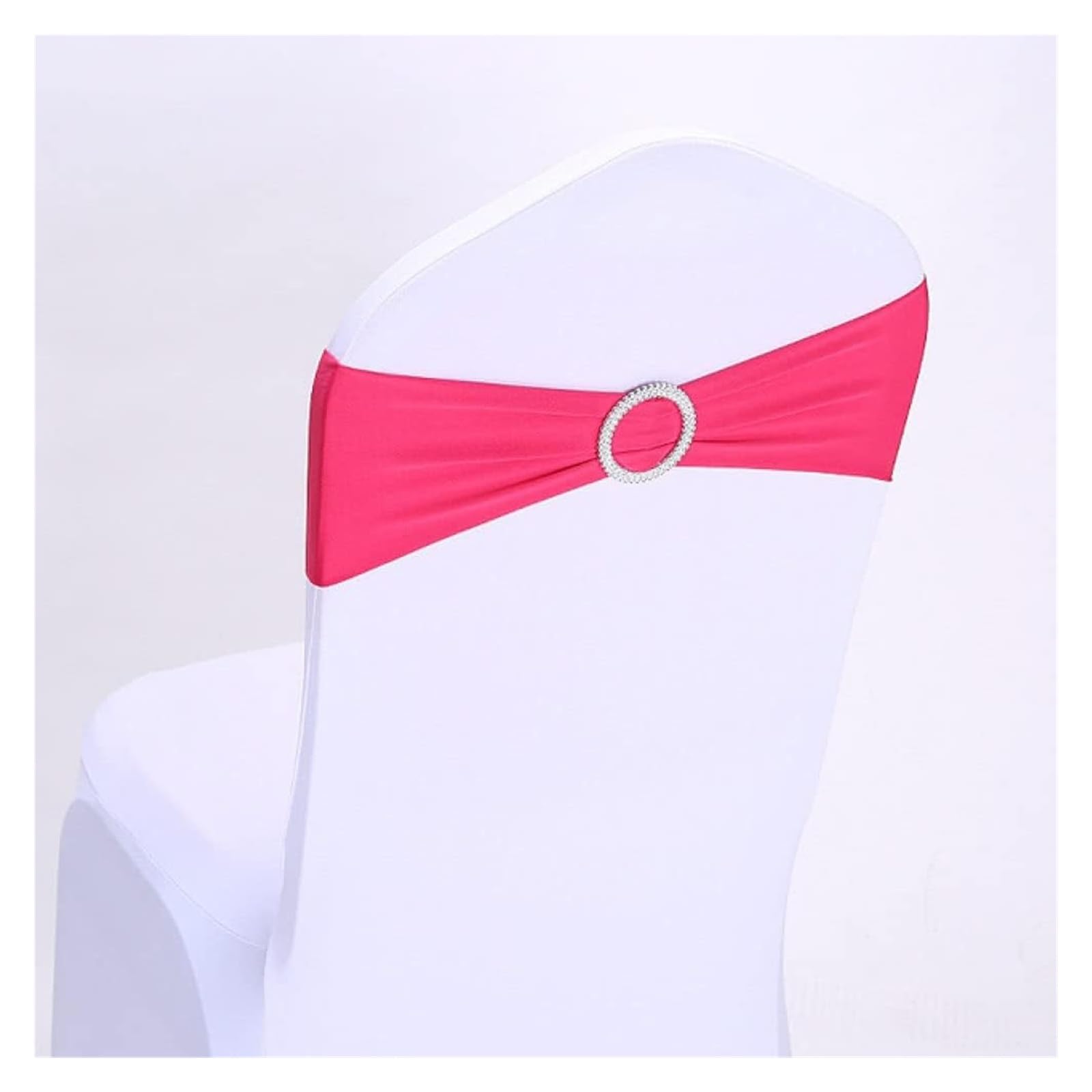 chair sashes,10/50pcs Stretch Spandex Chair Sashes Covers Bow Bands With Buckle For Wedding Party Banquet Hotel Office Meeting Decorations,red,50pcs (Color : Blu, Size 10 pcs)(Fuchsia,10 pcs)