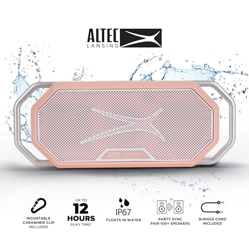 Image of Altec Lansing HydraWAVE Portable Bluetooth Speaker, 12h Playtime, USB-C Quick Charge, True Wireless Pairing, IP67 Waterproof Bluetooth Speaker, Voice Assistant Compatible