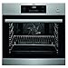 AEG BPB351020M Einbaubackofen Energieklasse A+ Backofen mit Pyrolyse-Selbstreinigungsfunktion und Dampfzugabe Backofen mit 70 Liter Garraum Edelstahl-Beschichtung Antifingerprint Silber & schwarz