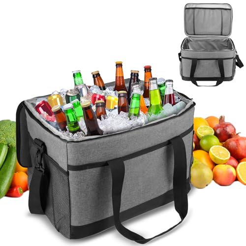 Campismo, Outdoors QMCZLA Mochila Hielera Grande (35 Litros/30 Latas) - Bolsa Termica Hielera Impermeable Mochila Térmica Portátil con Múltiples Compartimentos para Hielo para...