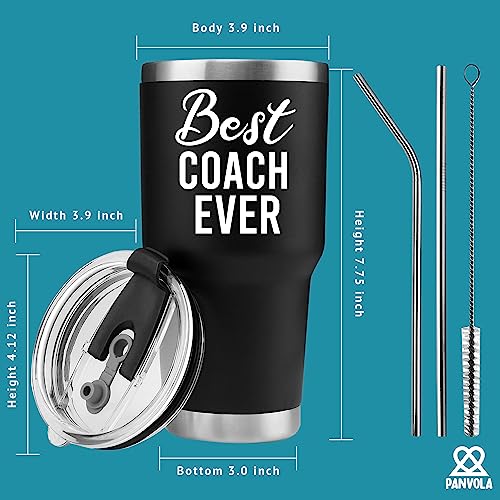 Best Coach Ever Sports Soccer Football Baseball Basketball Gym Trainor Trainer Mentor Appreciation From Team Members Students Vacuum Insulated Tumbler Stainless Steel Travel Mug With Straw (30 Oz) #TOP7