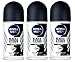 Nivea for Men Invisible for Black & White 48 Hours Deodorant Roll on 50 Ml. 3 Pack l