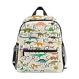 Cute Alphabet Dinosaur Toddler Backpack for Kids Boys Girls Childish Dino Kid's Backpack Preschool School Children Bag Bookbag Nursery Junior Primary Student Travel Bag Schoolbag for Junior Primary