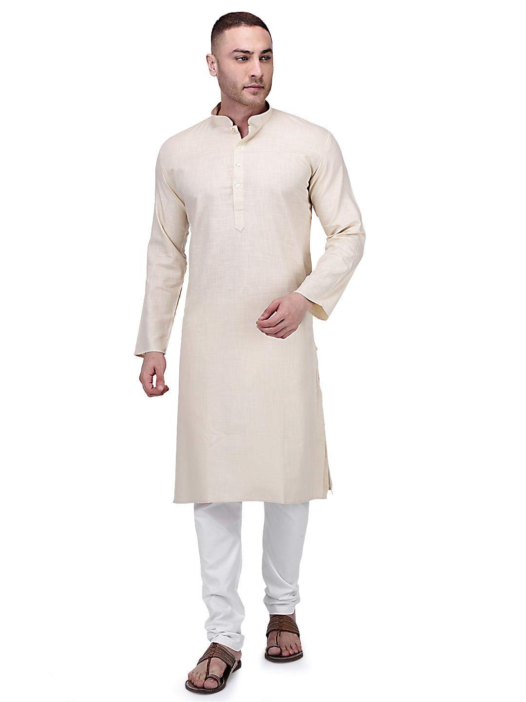 rajubhai hargovindas Men's Handloom Cotton Kurta Set with Churidar Pajama-picture-21