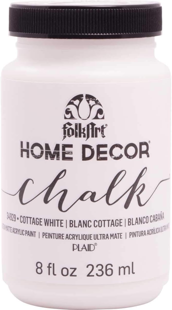 Home Decor Chalk Furniture & Craft Acrylic Paint in Assorted Colors, 8 ounce, Cottage White