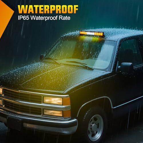 Image of Nilight 12LED Wireless Emergency Strobe Light Amber White 14 Inch Magnetic Mount Mini Light Bar 12V Rooftop Powered Hazard Warning Flashing Lights for Car Truck Trailer Snow Plow Construction Vehicles