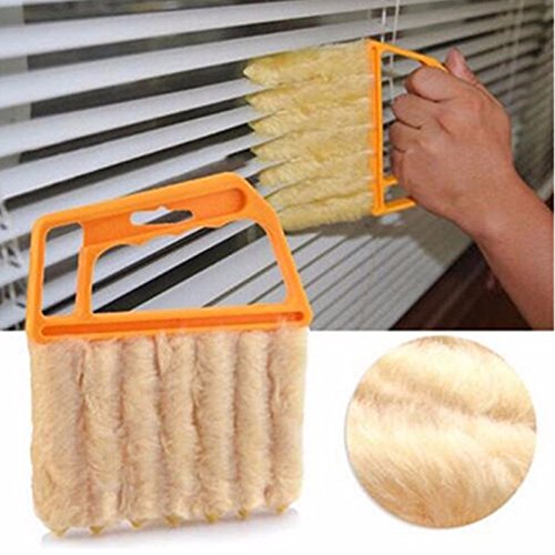 Lazynice Mini-Blind Cleaner Shutters- Window Blind Brush Cleaning, Air Conditioner Duster Remover, Dust Cleaner With 7Pcs Washable Blind Blade Clean Cloth For Household Office Clean #TOP2