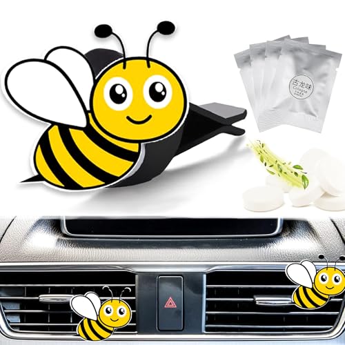 Image of Cute Car Air Freshener Clips Bee Car Vent Clip Bee Cars Scents Cologne Air Conditioner Clip Auto Vent Interior Decoration Cars Accessories Bees Loves Gifts for Women Men