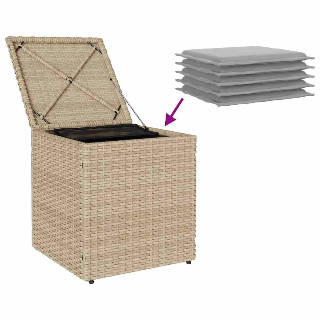 vidaXL Taburetes de Jardín con Cojines 2 uds Beige 40x40x43 cm al Aire Libre