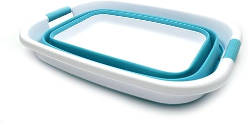 Miniatura 2 de SAMMART - Canasta plegable de plástico para ropa sucia, recipiente de almacenamiento  organizador, tina de lavado portátil, para ahorro de espacio