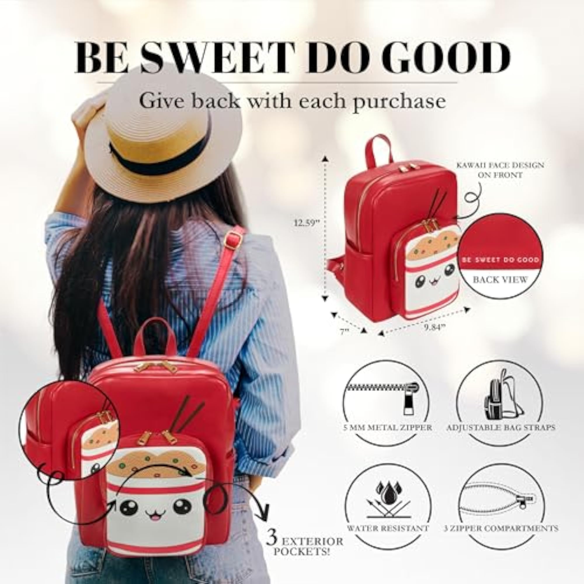 Kawaii Backpack for Kids, Cute Design