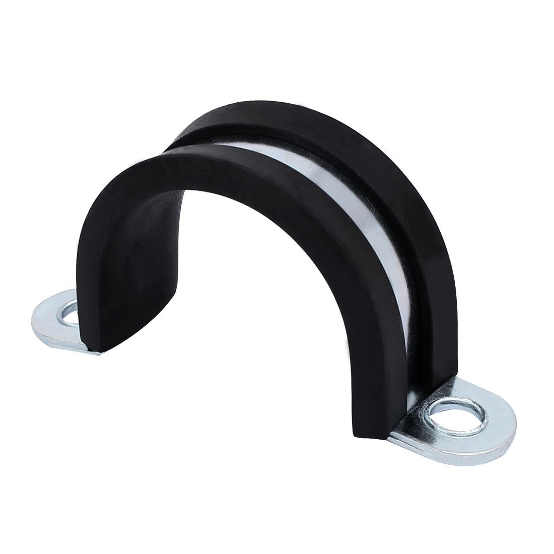 Aexit M32 EPDM Clamps Rubber Lined U Shaped Pipe Tube Strap Clamps Clips Strap Clamps Fasteners 2pcs