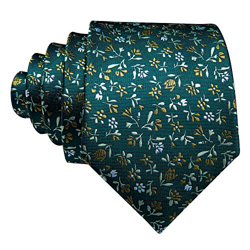 Image of Barry.Wang Ties for Men Silk Tie Sets Polka Dot Woven Necktie Pocket Square Cufflinks Business Wedding