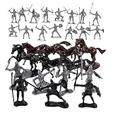 Modèles miniatures de personnages : figurines miniatures représentant des soldats, des chevaliers et des chevaux, décoratives et attrayantes