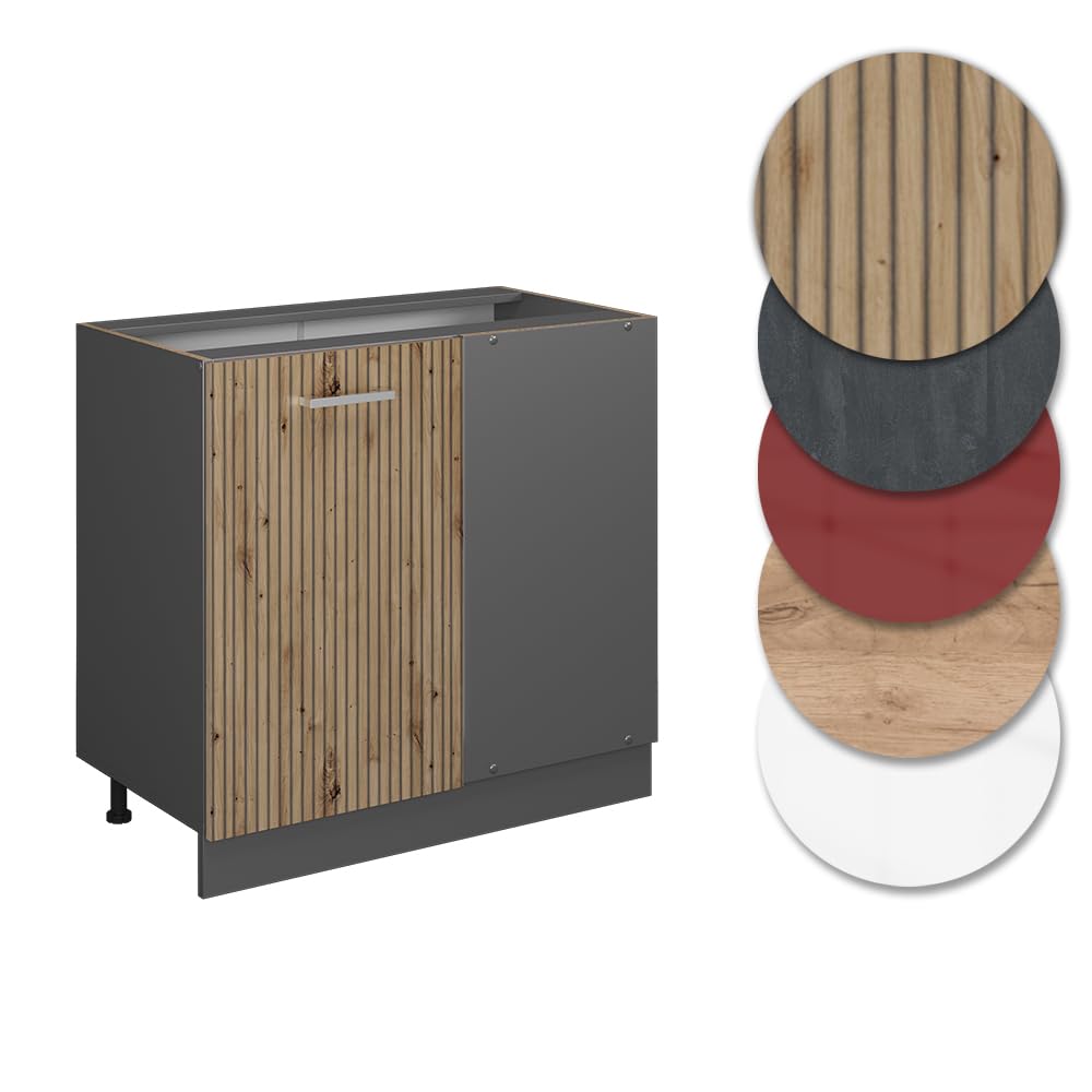 Vicco Armario de Esquina R-Line, Roble Artesanal, 86 cm