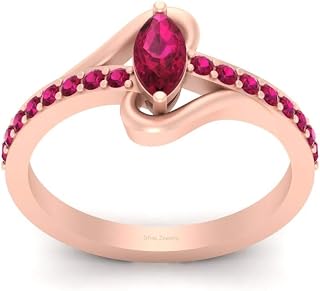 0.30cttw Pink Ruby Engagement Ring Rose Gold Finish 925 Sterling Silver Promise Ring For Her