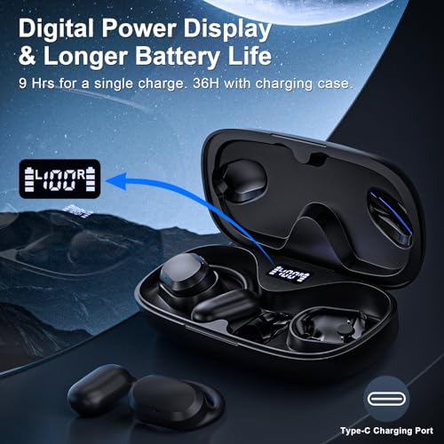 Open Ear Headphones, Open Ear Earbuds, IPX7 Waterproof, Bluetooth 5.3 True Wireless Sports Earbuds with Earhooks, Built-in Mic, 36H Playtime, Crystal-Clear Calls for Running Workout Driving - Image 6