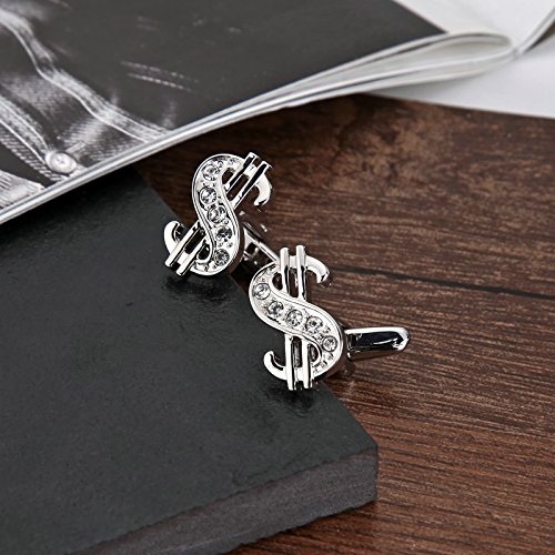 Mancuernillas KnSam Signo Dólar Plata Acero Hombre miniatura 3