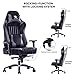 VON RACER KILLABEE Memory Foam Gaming Chair, Adjustable Tilt Angle and 3D Armrest Ergonomic High-Back Leather Racing Executive Computer Desk Office Metal Base (Grey)