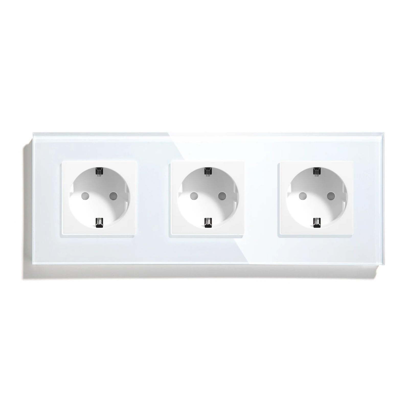 Interruptor de luz táctil, enchufe de pared estándar de la UE con USB tipo C, Panel de cristal, enchufes de alimentación de Color blanco, interruptor de 1/2/3 entradas(Triple Socket)