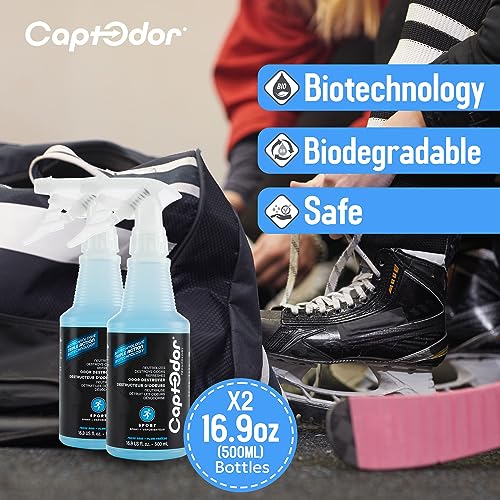 Image of Sports Odor Destroyer Spray (2 x Bottles of 16.9oz / 500 ml), Sports Gear Odor Eliminator & Deodorizer Spray - Neutralizer & Refresher Spray For Protective Equipment, Sportswear & Outdoor Gear