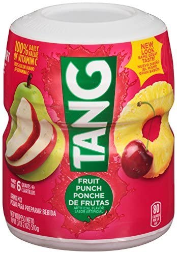 Tang, Fruit Punch, Powdered Drink Mix, Makes 6 Quarts, 18oz Container (Pack of 3)