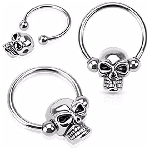 Skull Captive Bead Ring Freedom Fashion 316L Surgical Steel (Sold by Piece) Cover