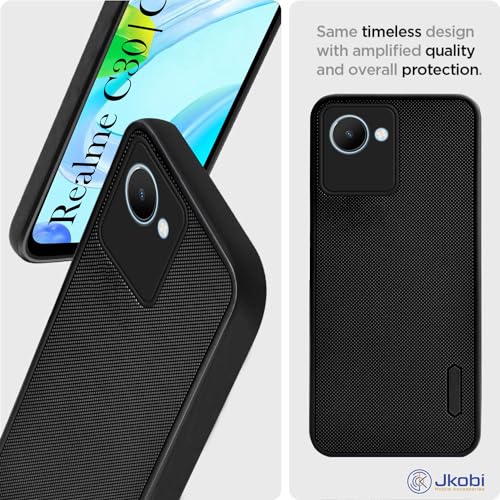 Image of Jkobi Back Cover Case for Realme C30 | C30S (Textured Grip Design | Camera Protection | Slim and Light Weight | Soft Touch and Feel | Black)