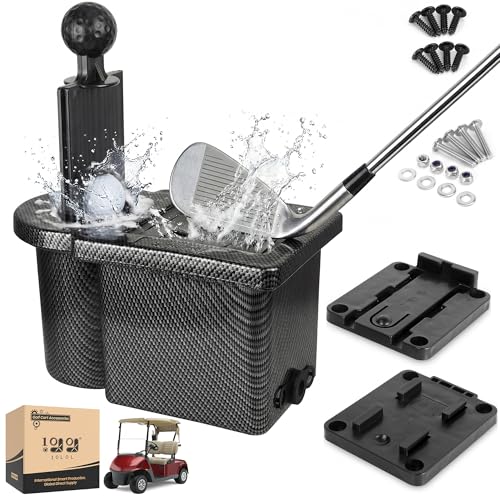 10L0L Golf Cart Ball Washer and Club Cleaner Kit, Detachable Golf Club Head and Ball Washer Golf Cleaner for EZGO Club Car Yamaha-New Black