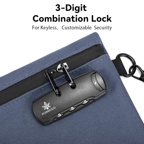 Image of KOSMCCO Money Bag with Lock, 11.8 x 7.9 Inches Durable Canvas Cash Bag Bank Bag for Cash