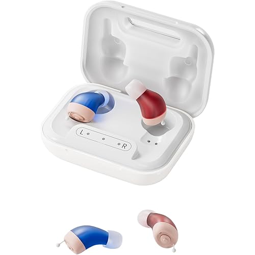 Por Rechargeable Hearing Aids for Seniors with Hearing Loss, Smart Noise Reduction Chip for Crystal-Clear Sound, Ultra-Comfort Fit, Super-Mini & Auto On/Off