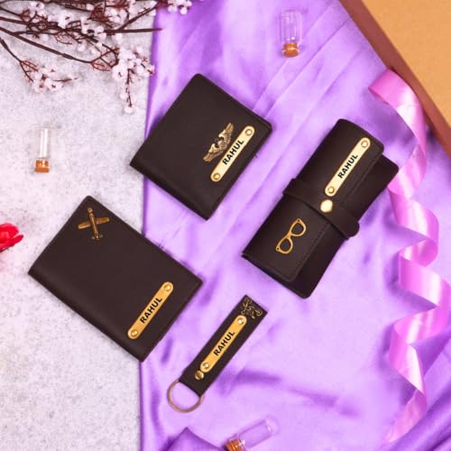 Image of ncgifts Personalized Leather Wallet Gift Hamper for Men | Gift for Man | Gifts for Man | Personalised Gifts for Men | Christmas Gifts | Secret Santa Gifts for Office Colleagues