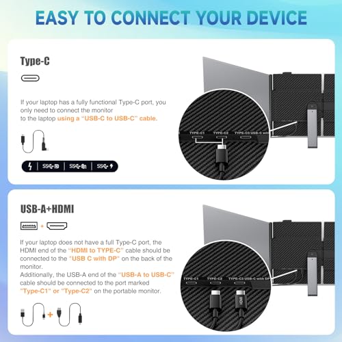 Image of Laptop Screen Extender, 2025 Upgraded Ultra-Thin 14 inch FHD 1080P Portable Monitor, Lightweight Dual Laptop Monitor Extender for 13-17.3 inch Laptops, Plug n Play for Windows /Mac /Android