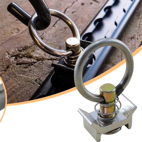 Trilho de trilho L de alumínio com 4 peças de encaixes de pino único, sistema de amarração de trilho