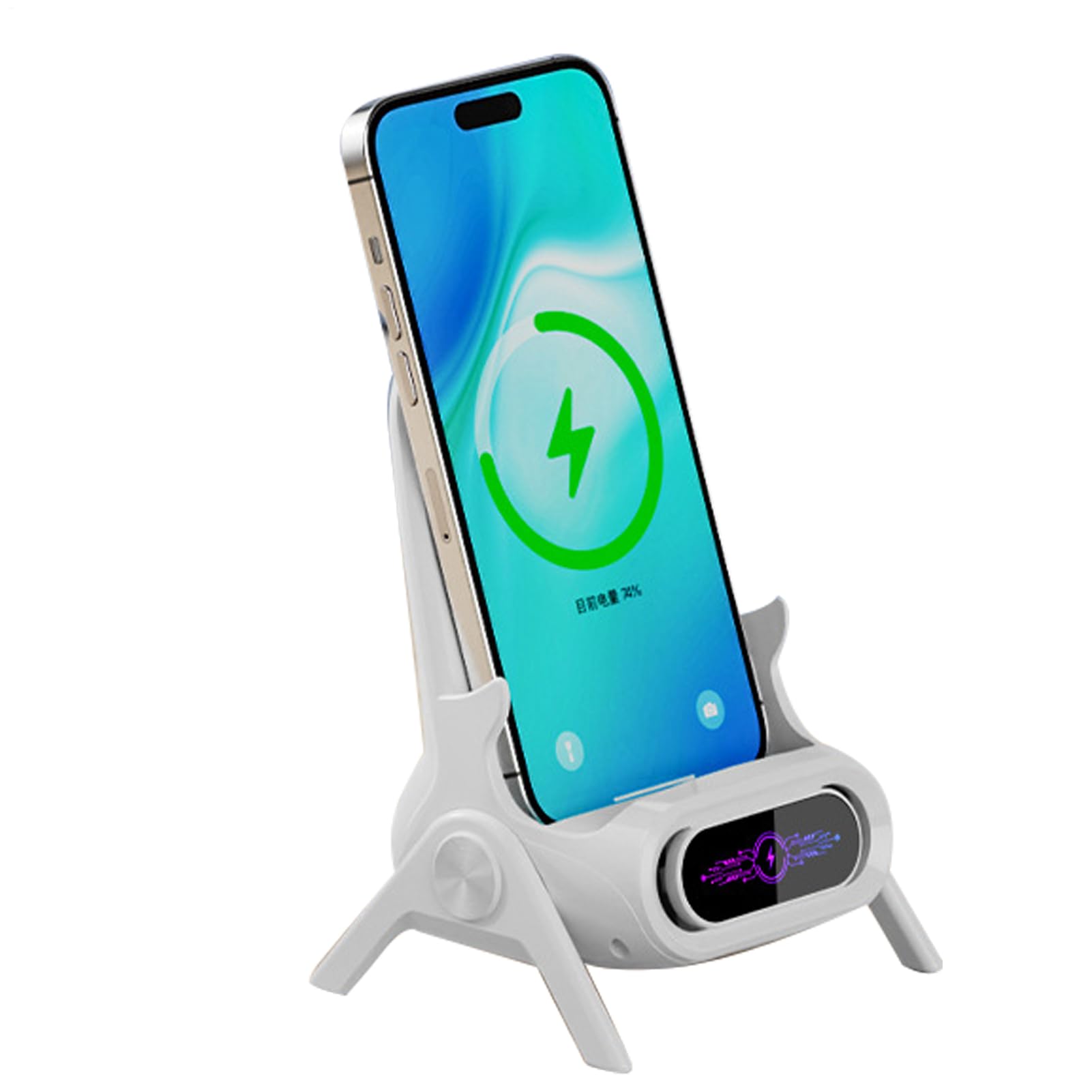 Cargador inalámbrico | Soporte para teléfono móvil para mesa, cargador rápido de 15 W para tabletas con soporte magnético, soporte en diseño de sillón para escritorio y tocador