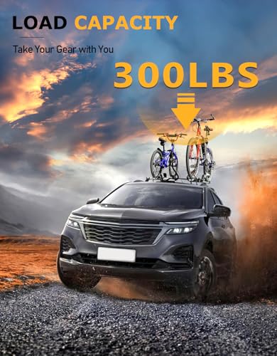 Image of Tuyoung 300lbs All Aluminum Roof Rack Cross Bars Compatible with 2018-2024 Chevy Chevrolet Equinox GMC Terrain (Not for EV), Lockable Heavy Duty Aluminum Roof Rails Crossbars Luggage Cargo Carrier