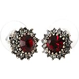 Yoursfs Burgundy Stud Earrings For Women Vintage Earrings Red Austrian Crystal Studs Earrings 10mm