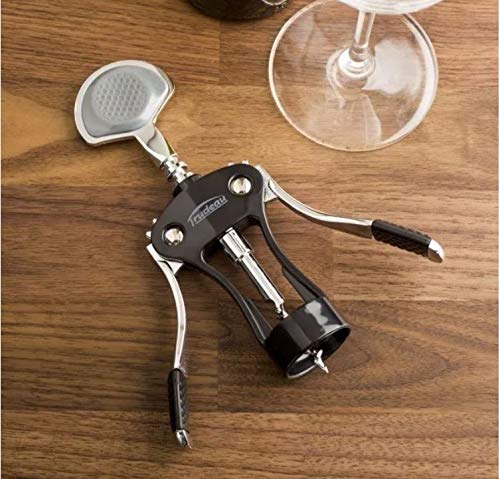 Trudeau Wine Opener Maison Deluxe Wing Corkscrew, Medium, Silver/Black #TOP4
