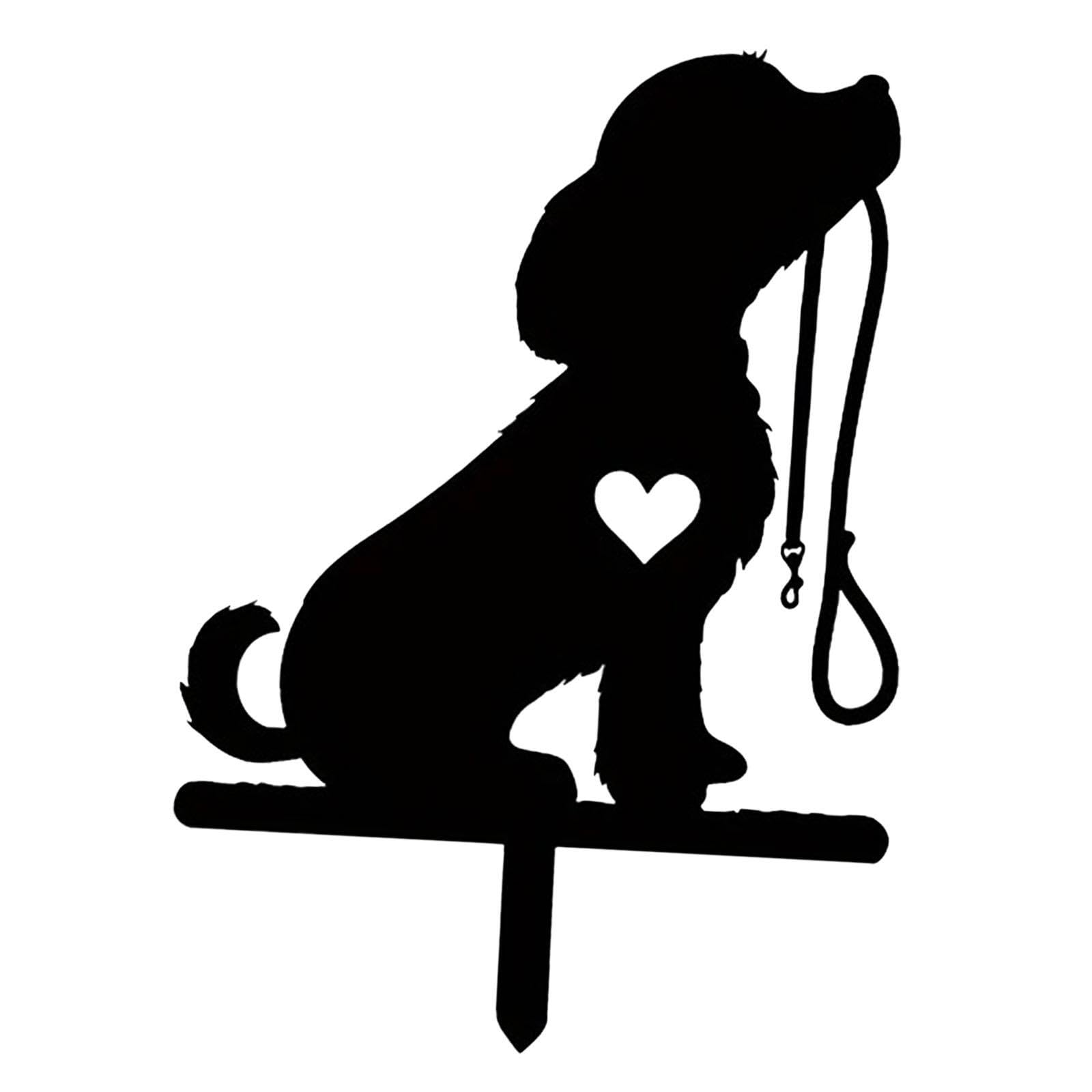 QIXCXAZ Outdoor Dog Art Decorative Stake To Beautiful Gardens And Dog Lovers Feel Welcomed Silhouette Puppy Sculpture Statue Figurine Outdoors Outdoor Decor