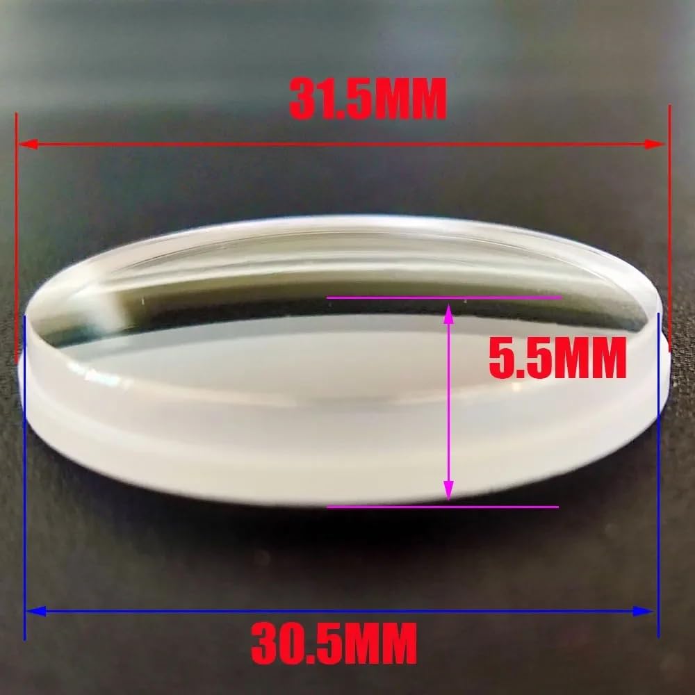 Präzisions-Uhrenglas, 31,5 mm x 5,2 mm x 2,9 mm, Saphirglas mit großer Fase for Ersatzteile, 1 Stück(NO AR-Coating)