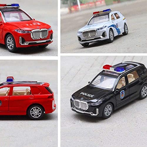 Image of 1 /32 Police X5 SUV Model Car with Box, Zinc Alloy Pull Back Toy car with Sound and Light for Kids Boy Girl Gift?Colors as Per Stock? (Police X5)