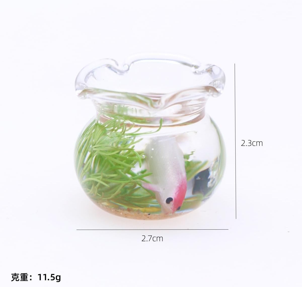 Nlinlin Mini Round Fish Tank Realistic Glass Decor for Dollhouse Display Captivating Miniature for Crafts Ornaments Handmade Landscape,Miniature Goldfish Bowls,Dollhouse Accessories (Gold) - Image 4