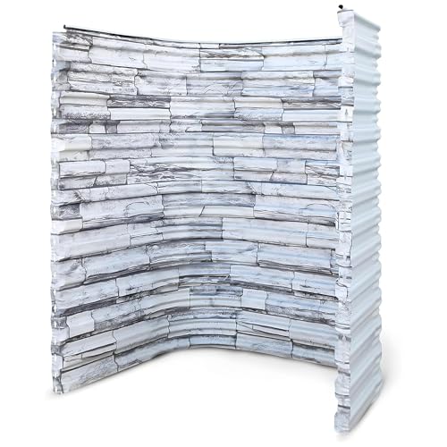 Tuffwell Metal Window Well - Stoneview, 42' L x 36' W x 72' D Heavy-Duty Basement Window Wells, DIY Egress 'Escape' Basement Windows Well with High-Strength Corrugated Pattern